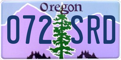 OR license plate 072SRD