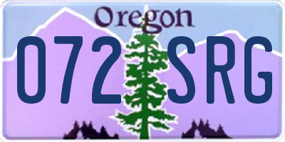OR license plate 072SRG