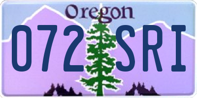 OR license plate 072SRI
