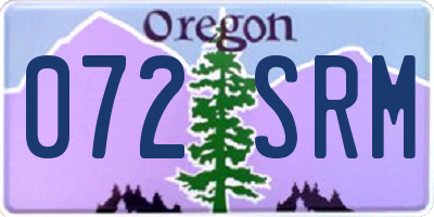 OR license plate 072SRM