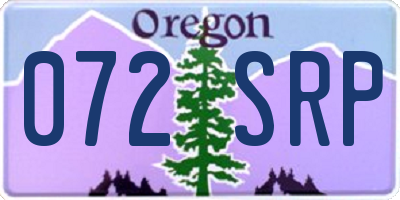 OR license plate 072SRP