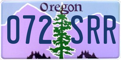 OR license plate 072SRR