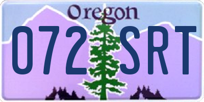OR license plate 072SRT