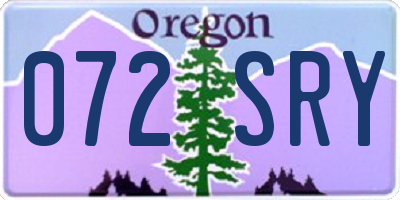 OR license plate 072SRY