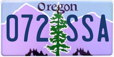 OR license plate 072SSA