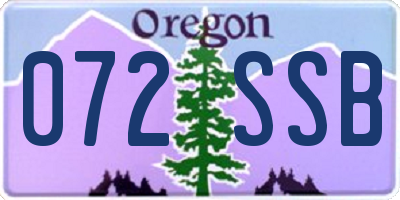 OR license plate 072SSB