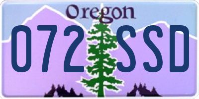 OR license plate 072SSD