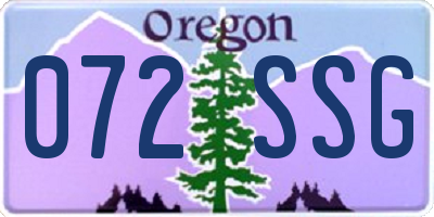 OR license plate 072SSG