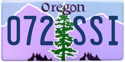 OR license plate 072SSI