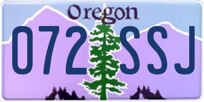 OR license plate 072SSJ