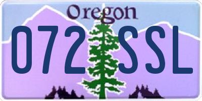 OR license plate 072SSL