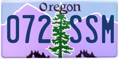 OR license plate 072SSM
