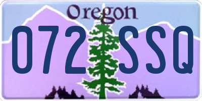OR license plate 072SSQ