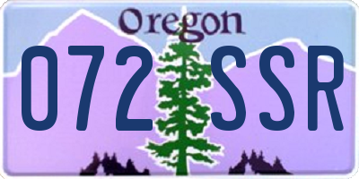 OR license plate 072SSR
