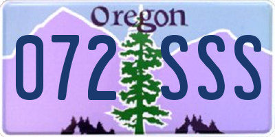 OR license plate 072SSS