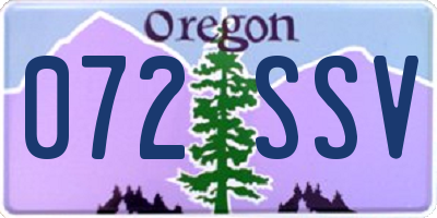 OR license plate 072SSV
