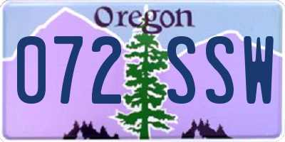 OR license plate 072SSW