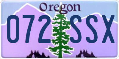 OR license plate 072SSX