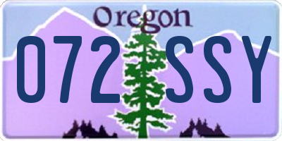 OR license plate 072SSY