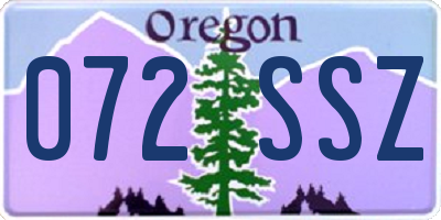 OR license plate 072SSZ