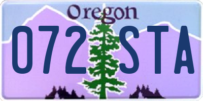 OR license plate 072STA