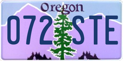 OR license plate 072STE