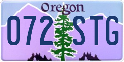 OR license plate 072STG