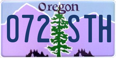 OR license plate 072STH