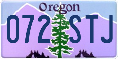 OR license plate 072STJ