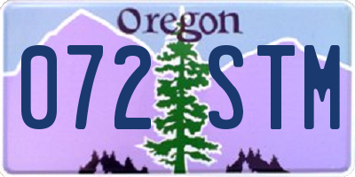 OR license plate 072STM