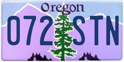 OR license plate 072STN
