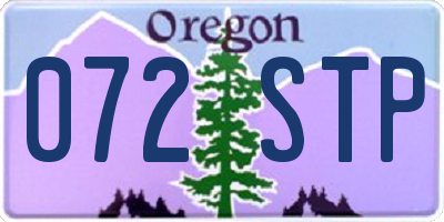 OR license plate 072STP