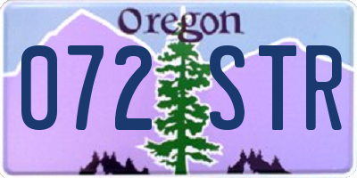 OR license plate 072STR