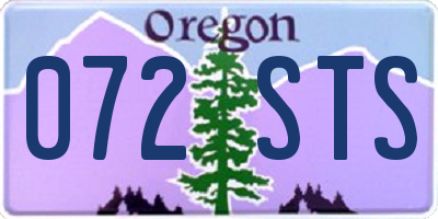 OR license plate 072STS