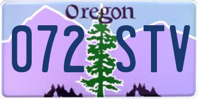 OR license plate 072STV