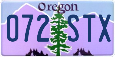 OR license plate 072STX