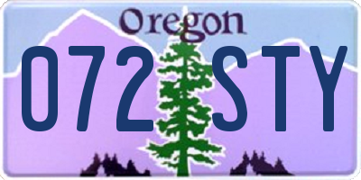 OR license plate 072STY