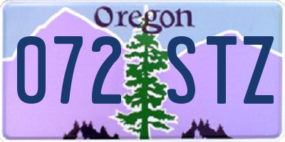 OR license plate 072STZ