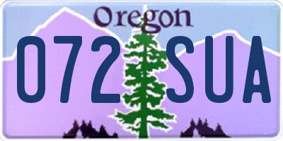 OR license plate 072SUA