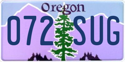 OR license plate 072SUG