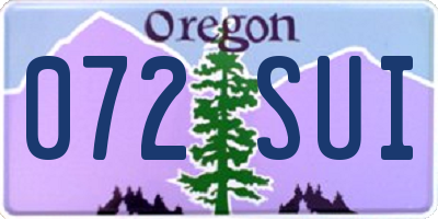 OR license plate 072SUI