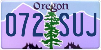 OR license plate 072SUJ