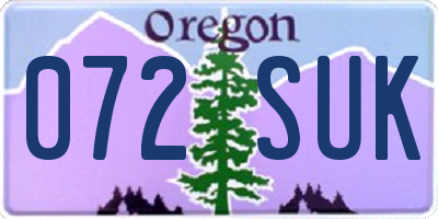 OR license plate 072SUK