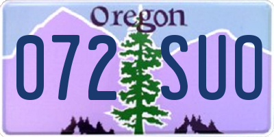 OR license plate 072SUO