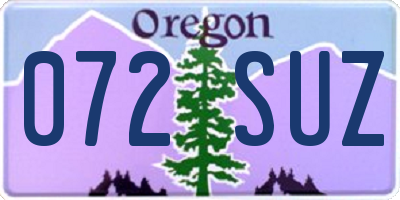 OR license plate 072SUZ