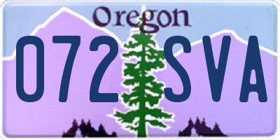OR license plate 072SVA