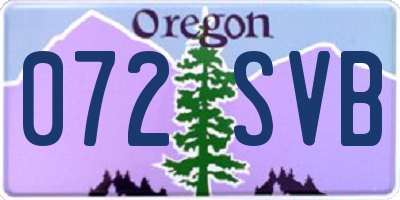 OR license plate 072SVB
