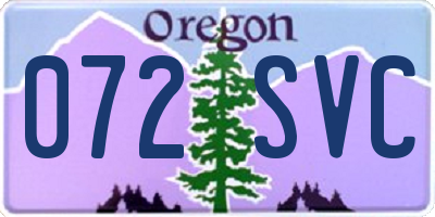 OR license plate 072SVC
