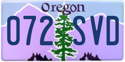 OR license plate 072SVD