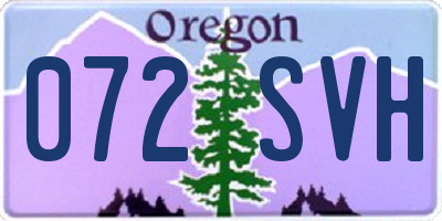 OR license plate 072SVH